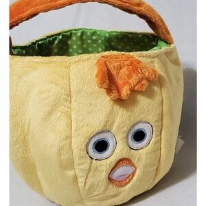 Avon Tiny Tillia Easter Basket Yellow Chick Joshy Green Polka Dot Lining